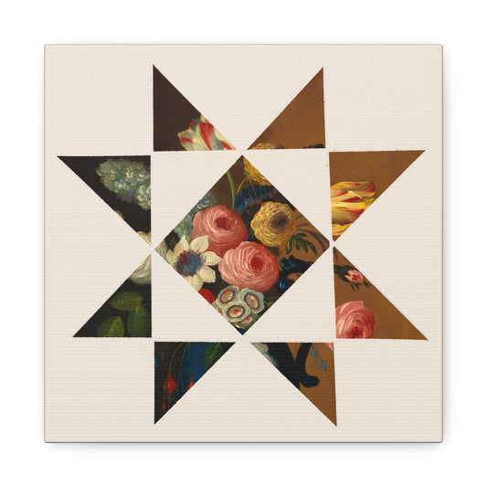 Canvas Art - Floral Quilt Block - Oil Print #1 x Jessica Rose + co